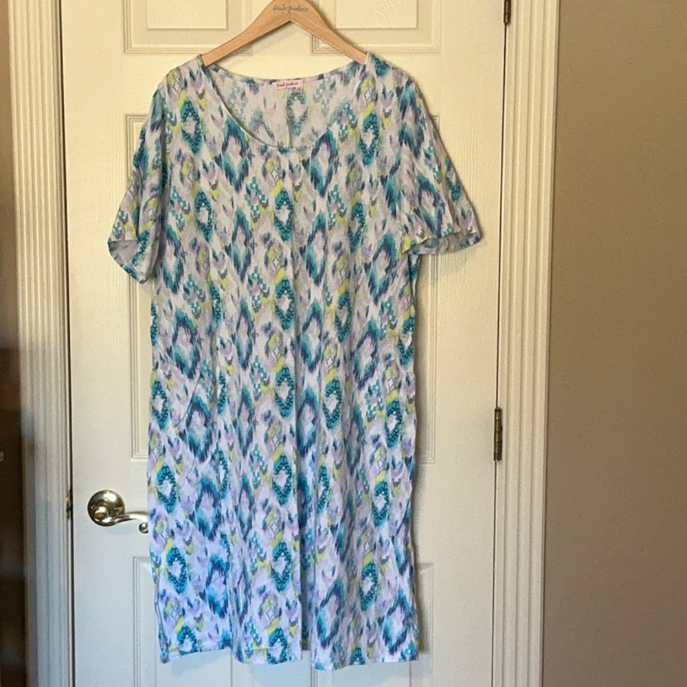 Vintage 2X Fresh Produce T-Shirt-Dress w pockets EUC